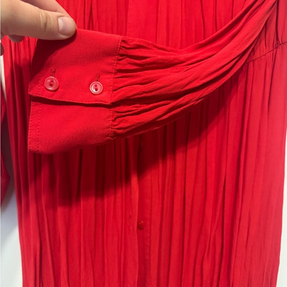 H&M Red Maxi Shirt Dress – Size 2 - Picture 3 of 4